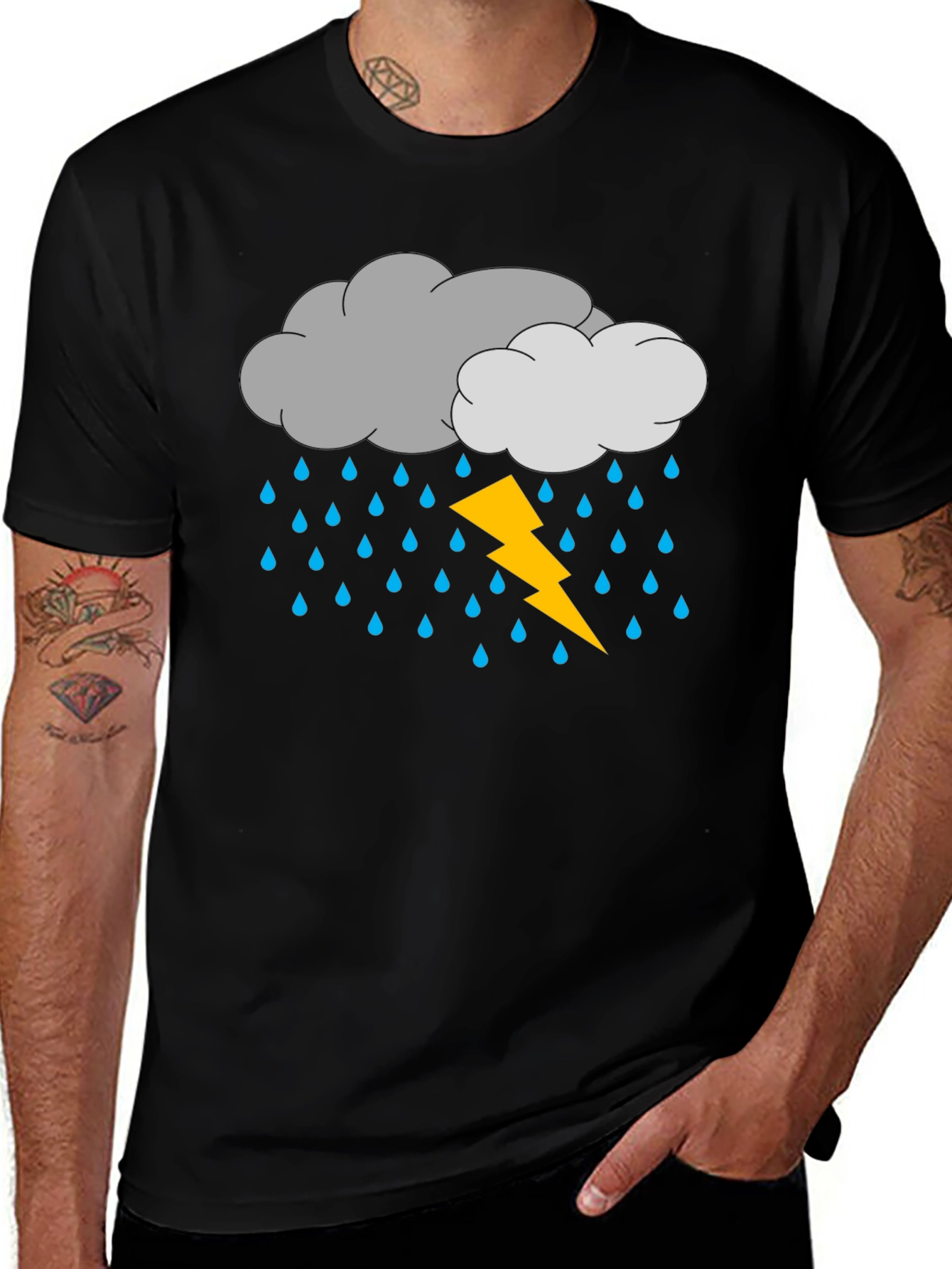 Storm Cloud T-Shirt - Lightning Rain Design