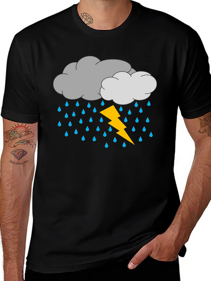 Storm Cloud T-Shirt - Lightning Rain Design