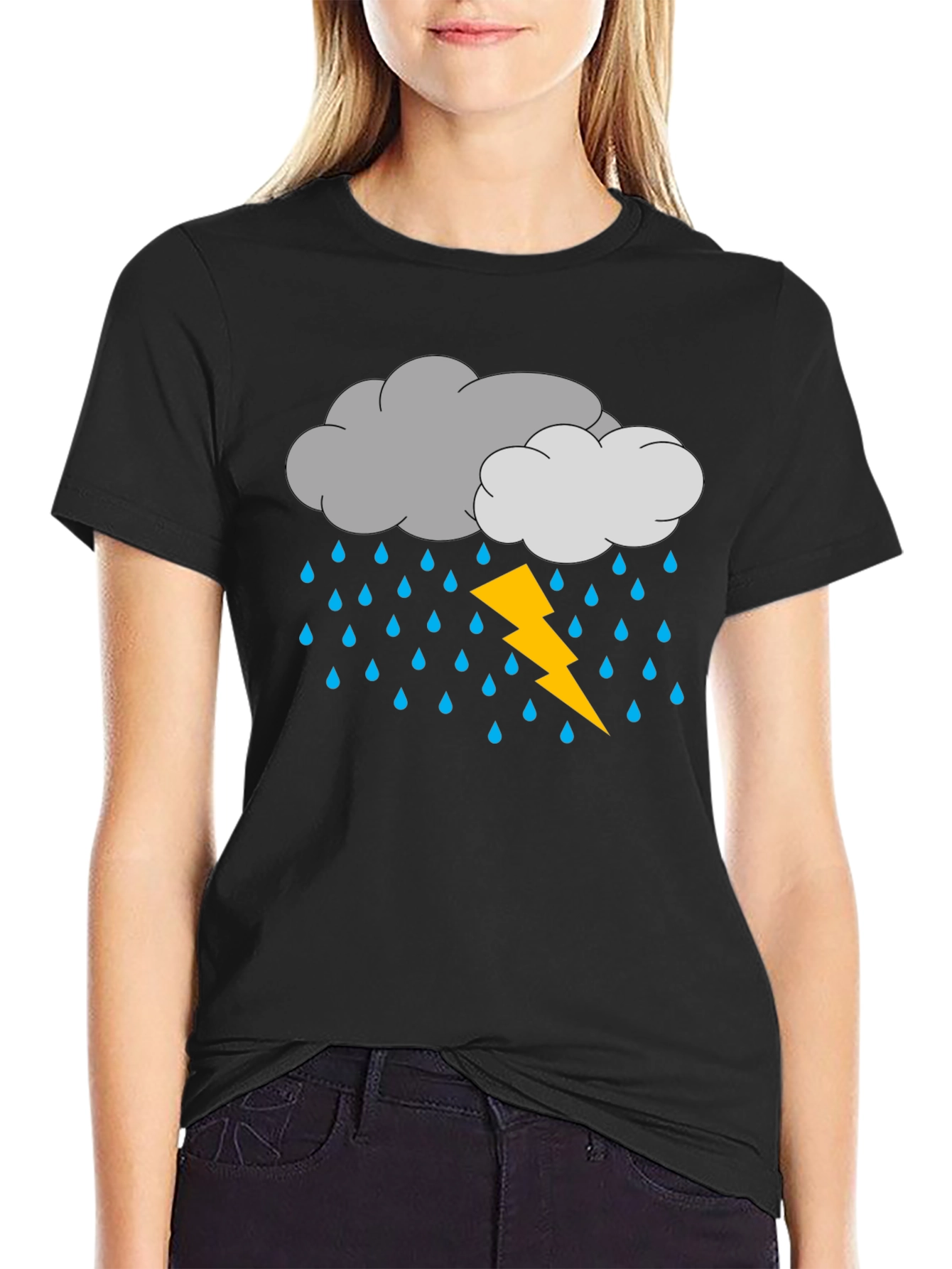 Storm Cloud T-Shirt - Lightning Rain Design