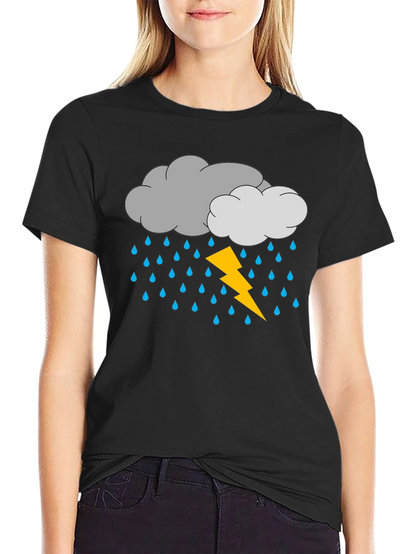 Storm Cloud T-Shirt - Lightning Rain Design