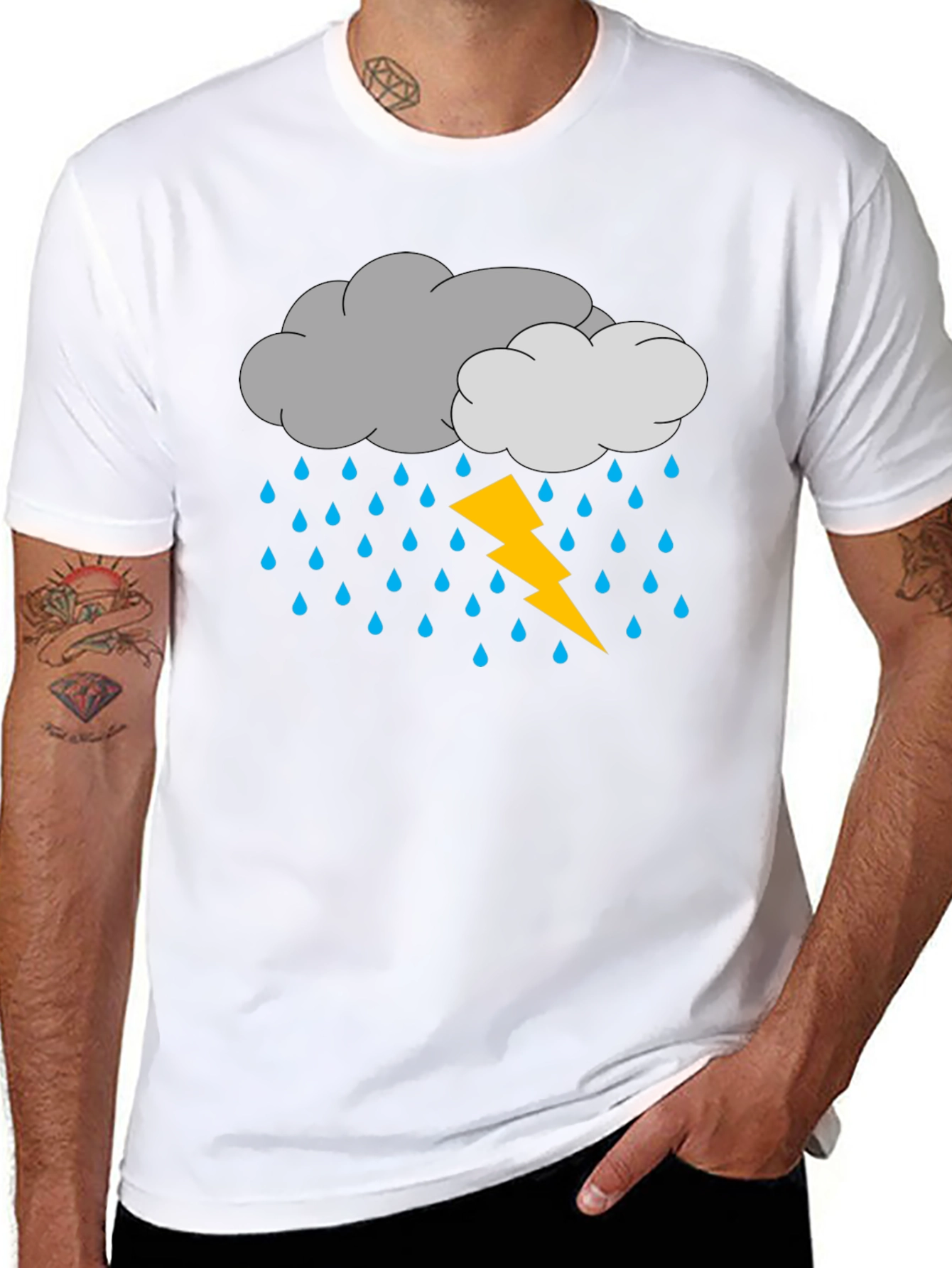 Storm Cloud T-Shirt - Lightning Rain Design