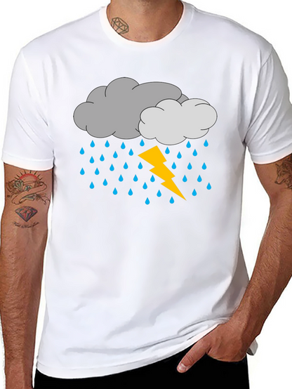 Storm Cloud T-Shirt - Lightning Rain Design