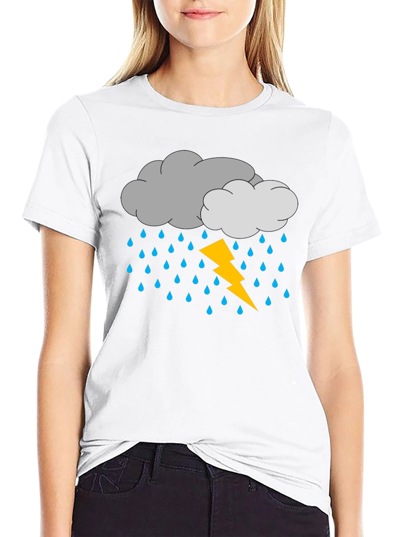 Storm Cloud T-Shirt - Lightning Rain Design