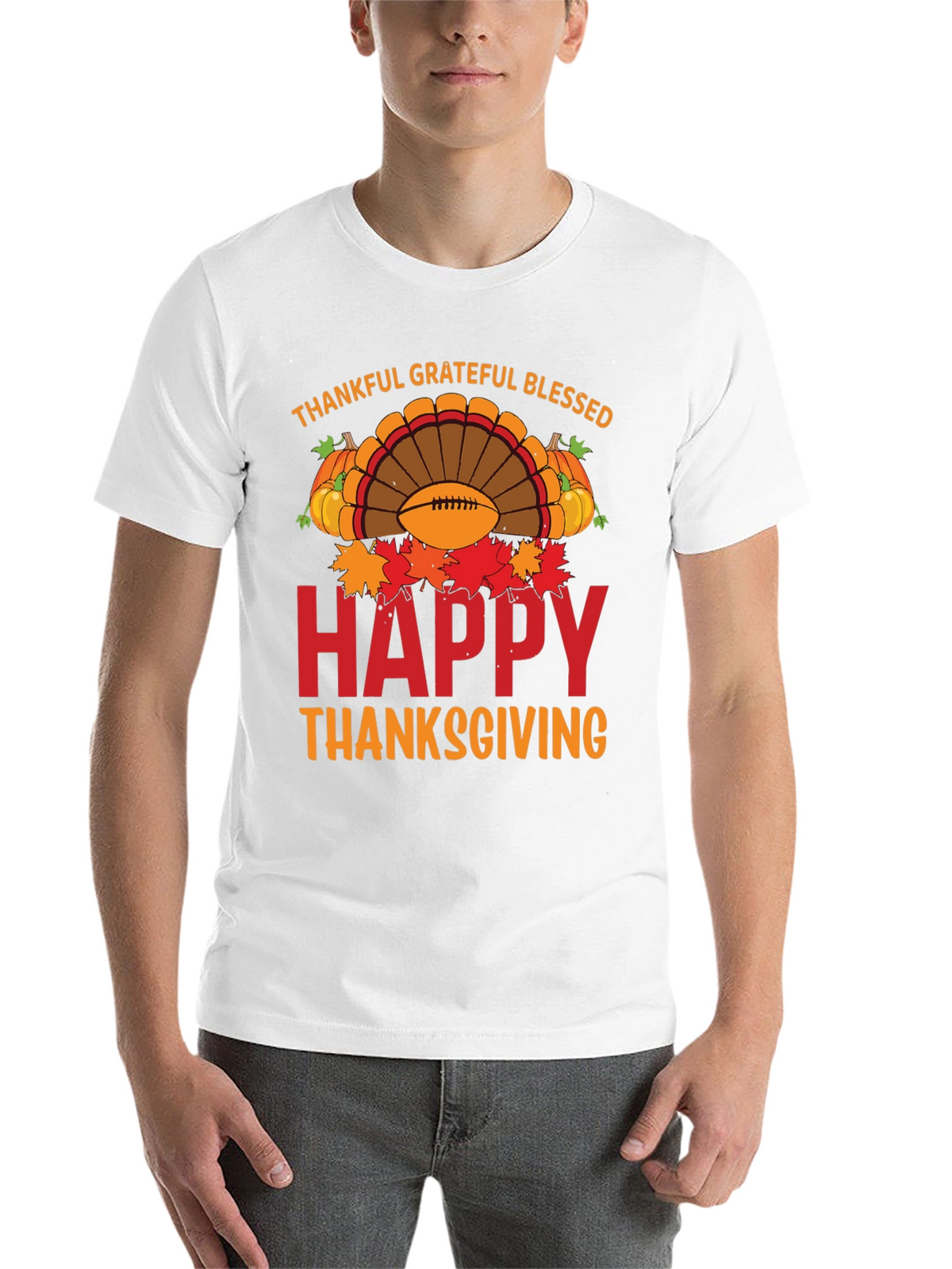 Thankful Grateful Blessed Happy Thanksgiving T-Shirt