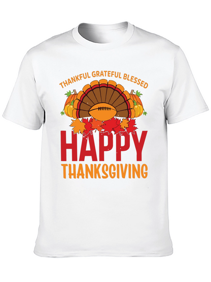 Thankful Grateful Blessed Happy Thanksgiving T-Shirt