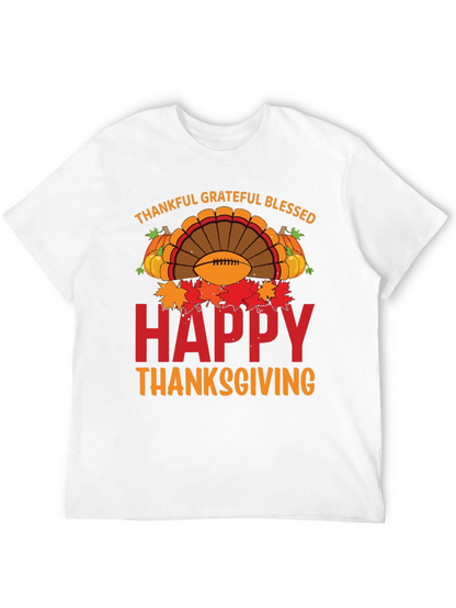 Thankful Grateful Blessed Happy Thanksgiving T-Shirt