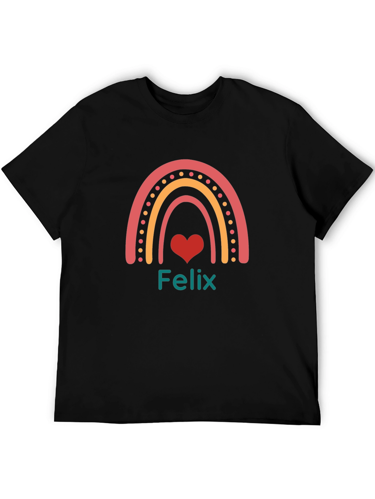 Felix Rainbow Heart T-Shirt - Personalized Gift