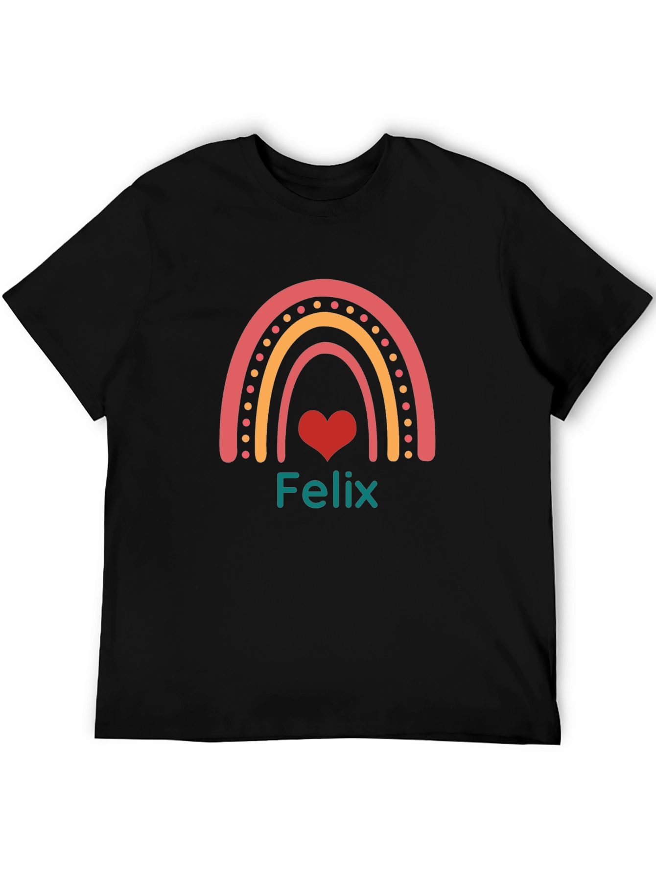Felix Rainbow Heart T-Shirt - Personalized Gift