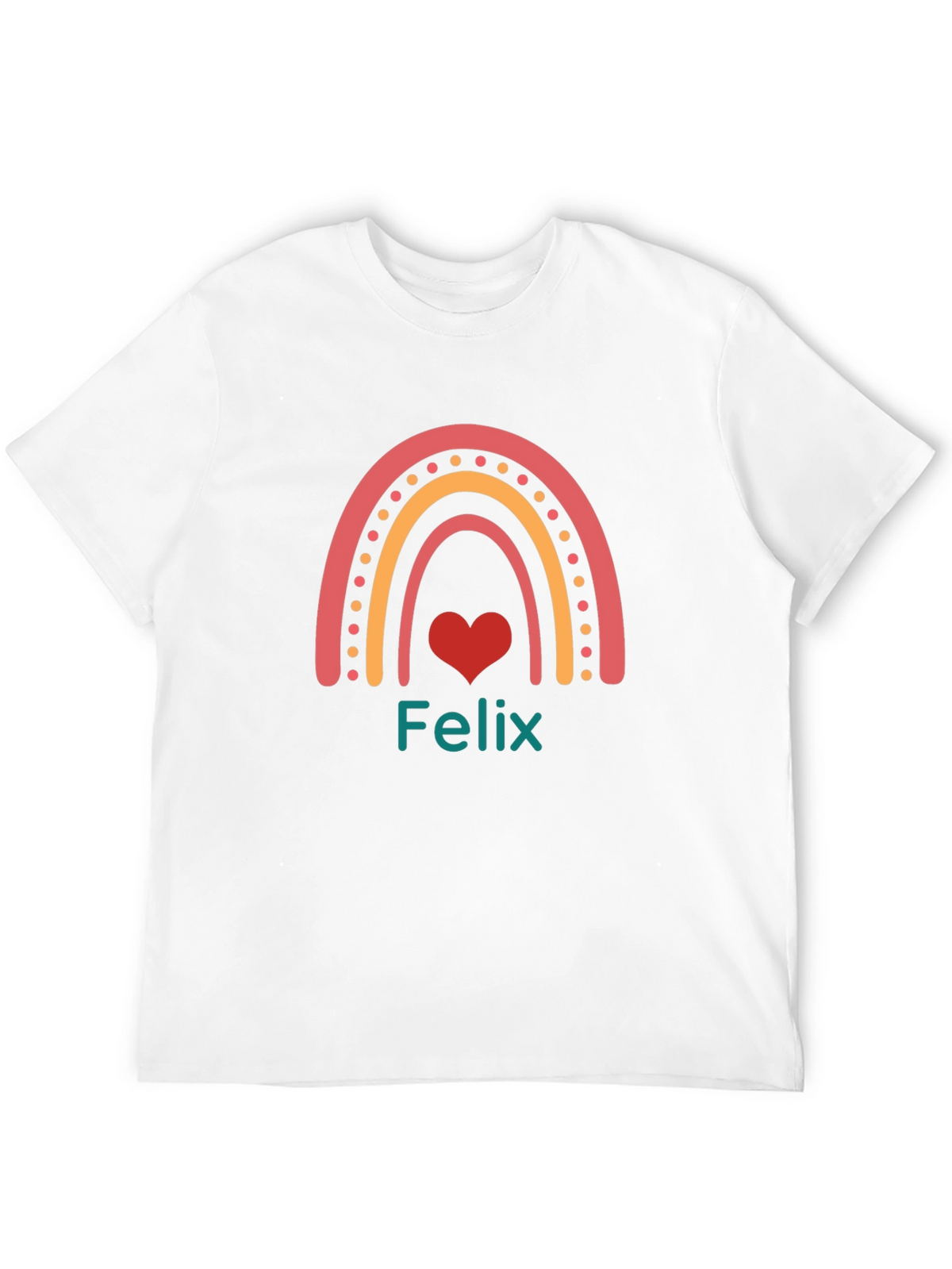 Felix Rainbow Heart T-Shirt - Personalized Gift