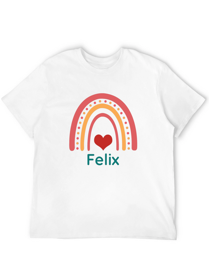 Felix Rainbow Heart T-Shirt - Personalized Gift