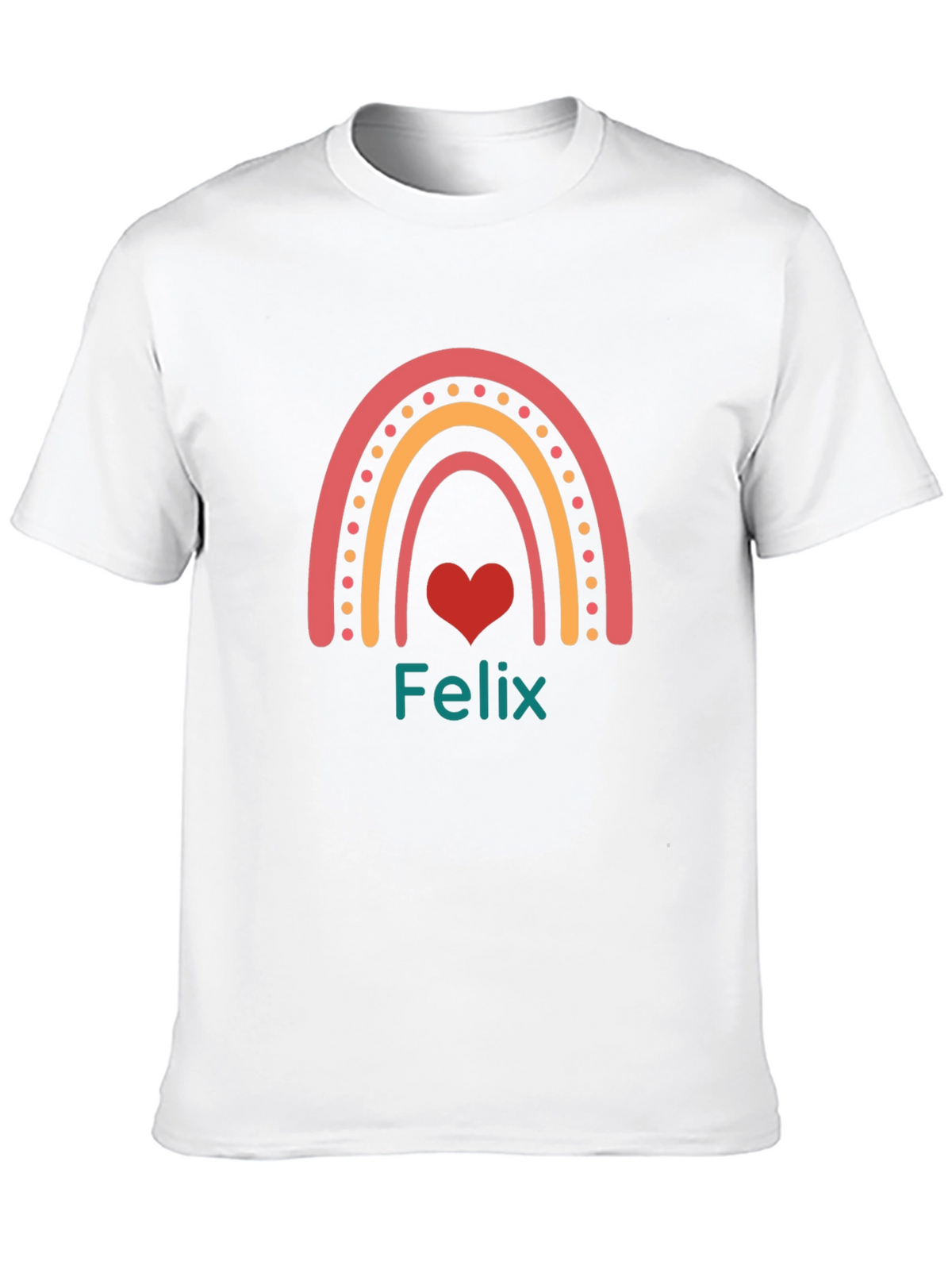 Felix Rainbow Heart T-Shirt - Personalized Gift