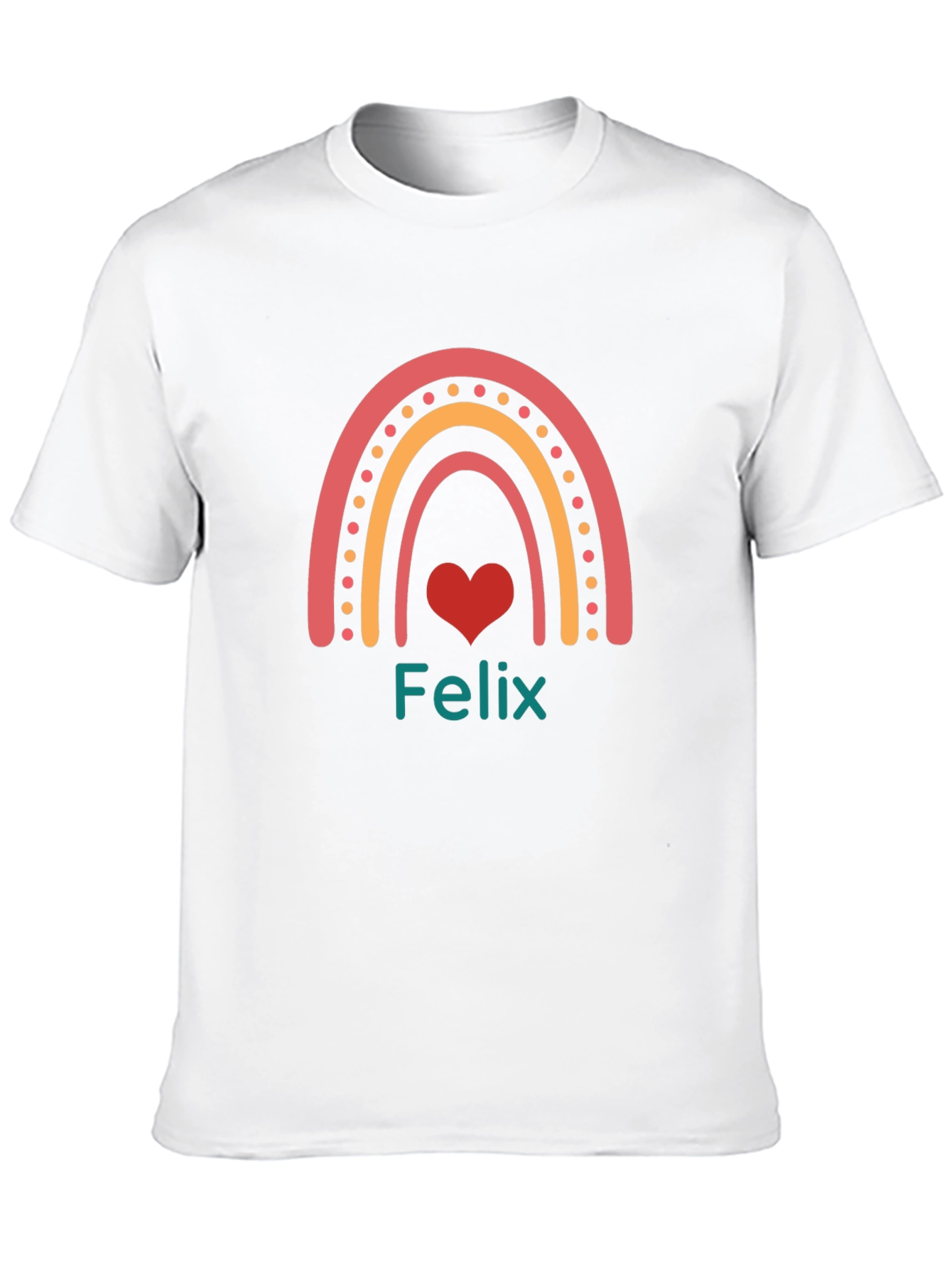 Felix Rainbow Heart T-Shirt - Personalized Gift