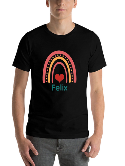 Felix Rainbow Heart T-Shirt - Personalized Gift