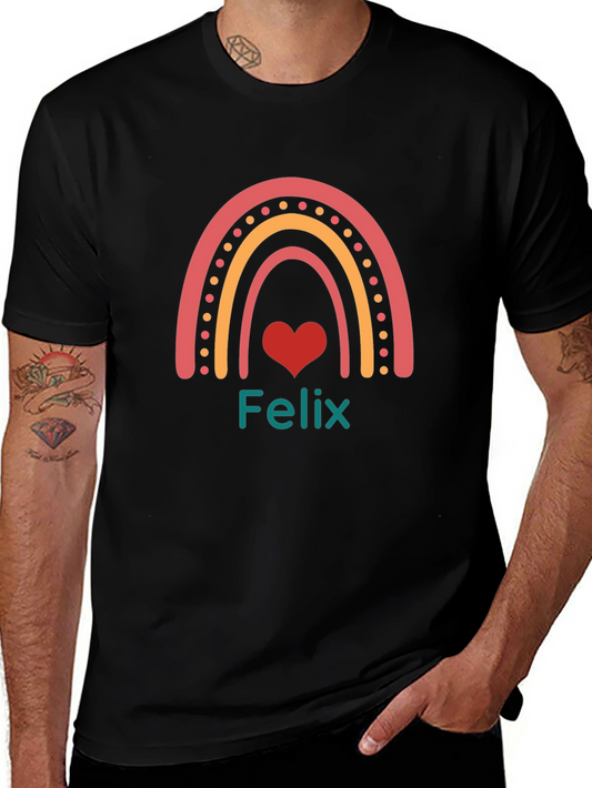 Felix Rainbow Heart T-Shirt - Personalized Gift
