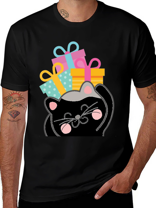Cat with Gifts Graphic Tee