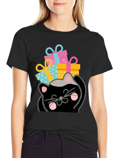 Cat with Gifts Graphic Tee