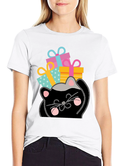 Cat with Gifts Graphic Tee
