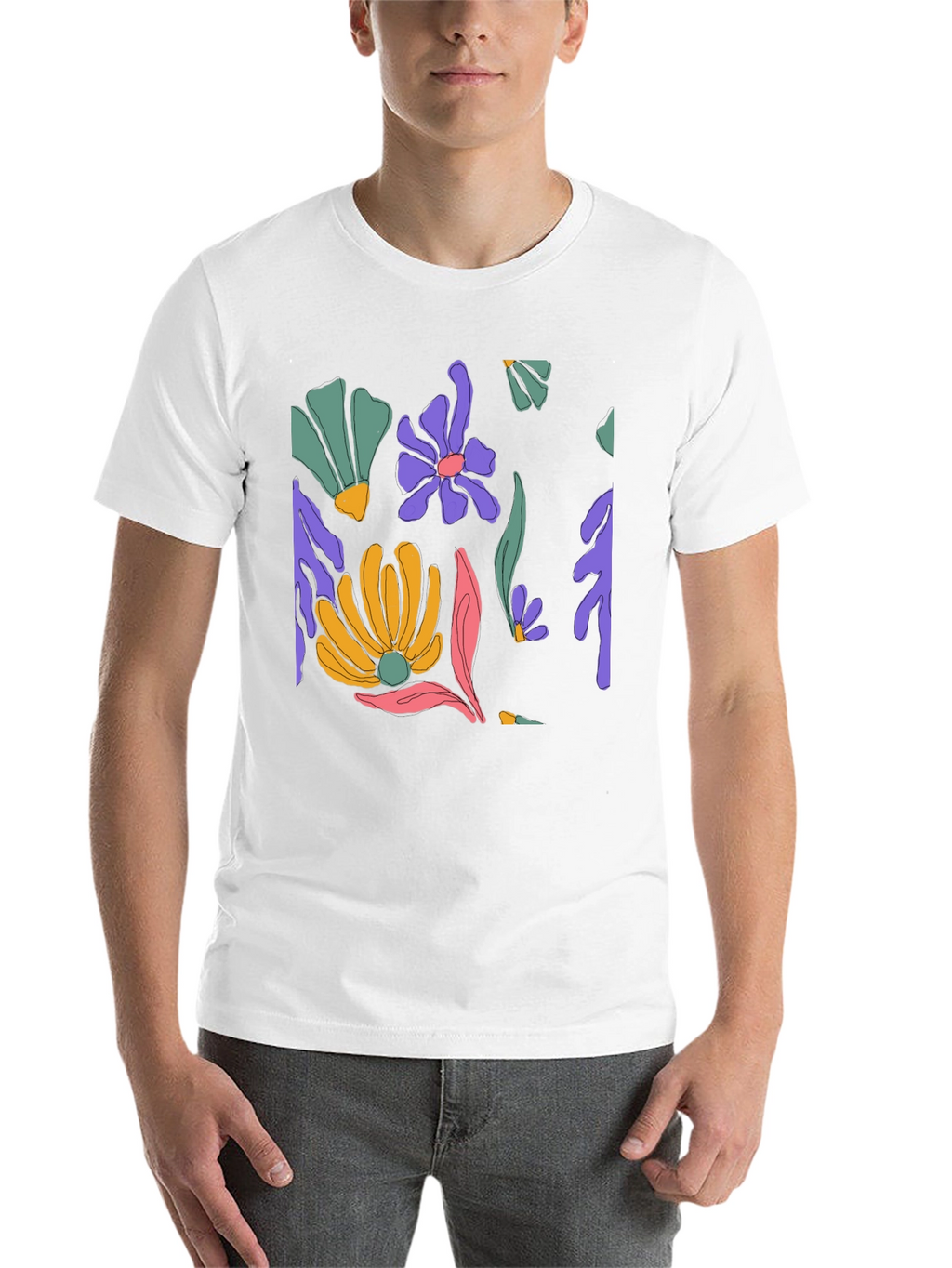 Floral Print Black T-Shirt