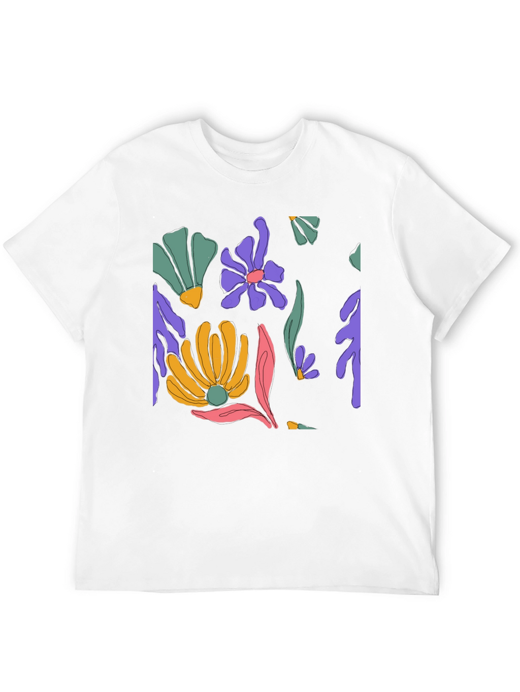 Floral Print Black T-Shirt