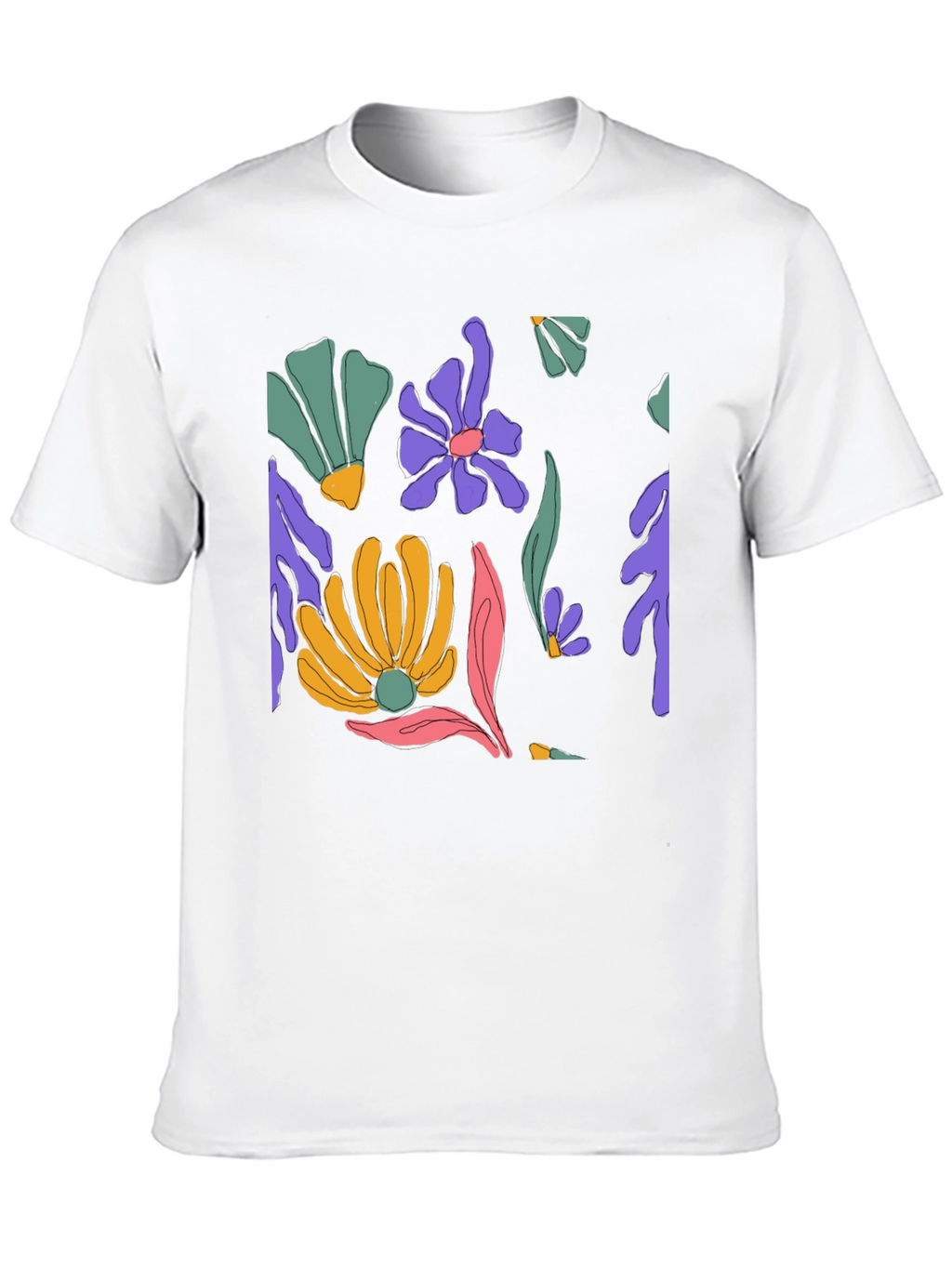 Floral Print Black T-Shirt