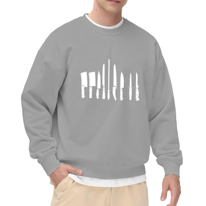Chef Knife Collection Crewneck Sweatshirt, Kitchen Knives Silhouette Pullover, Chef Cooking Gift