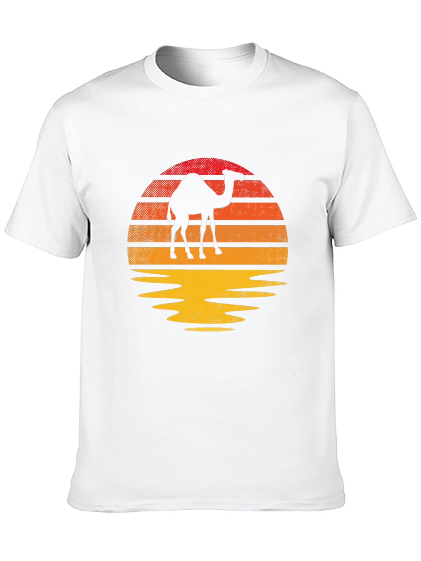 Camel Sunset Graphic Tee - Retro Style