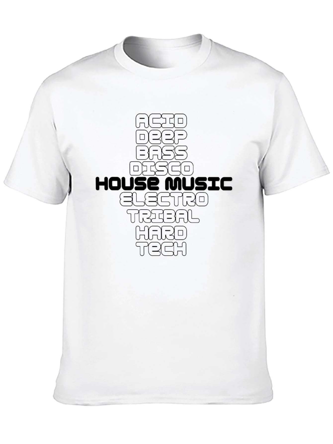 House Music Genres Black T-Shirt