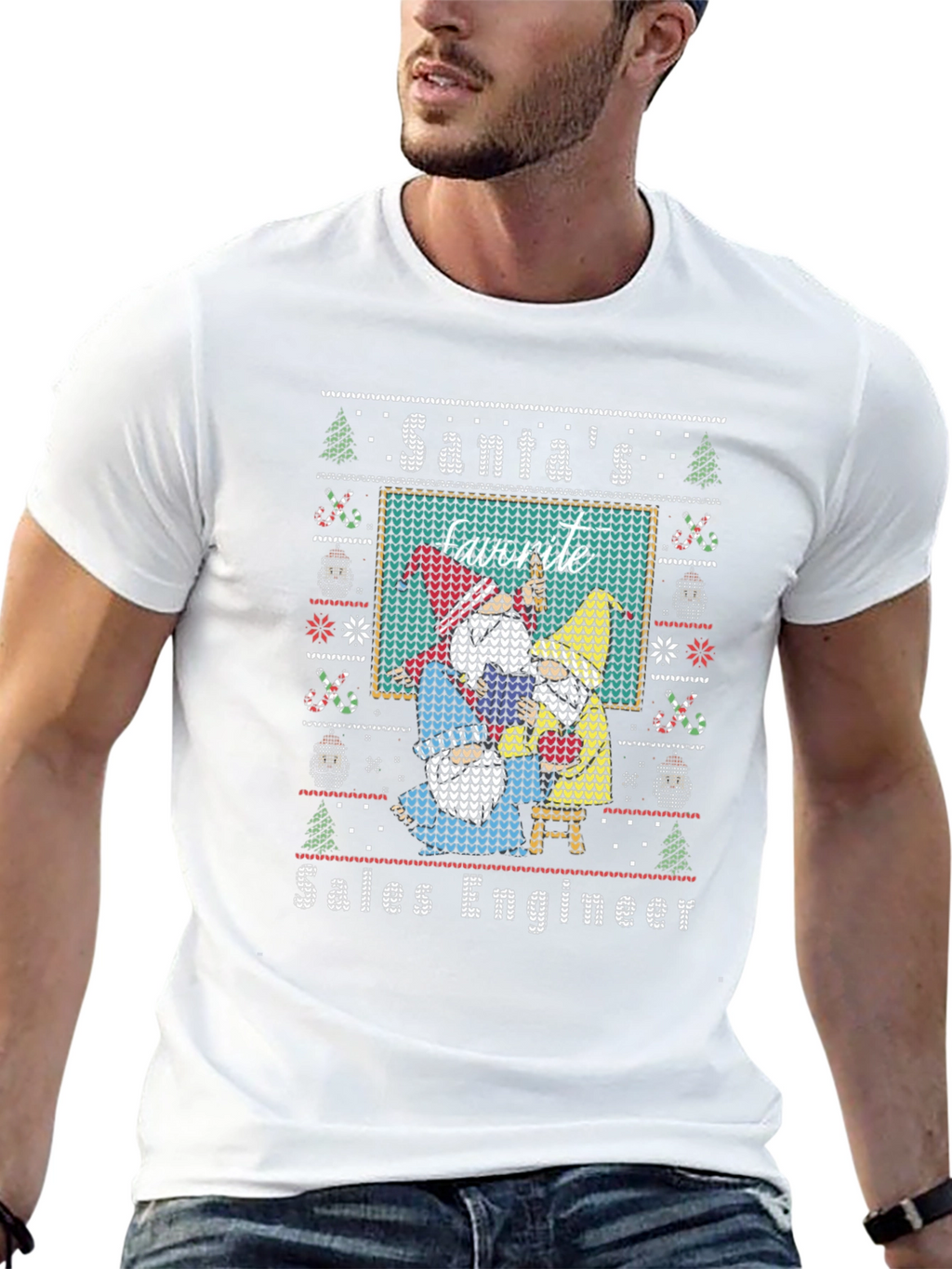 Santas Favorite Sales Engineer Ugly Christmas Sweater T-Shirt