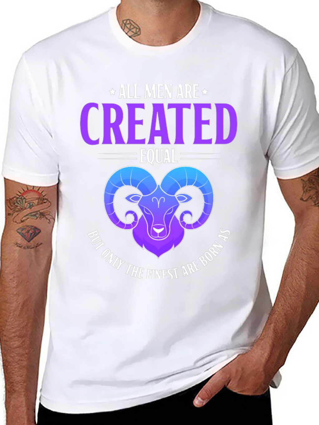 All Men Are Created Equal Aries Zodiac T-Shirt