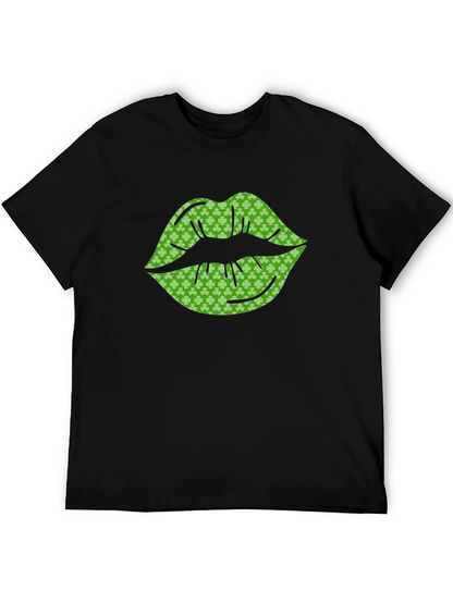 St. Patricks Day Shamrock Lips Graphic Tee