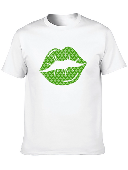 St. Patricks Day Shamrock Lips Graphic Tee