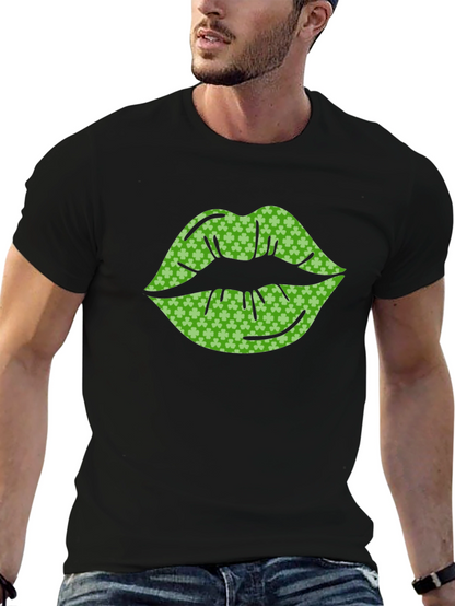 St. Patricks Day Shamrock Lips Graphic Tee