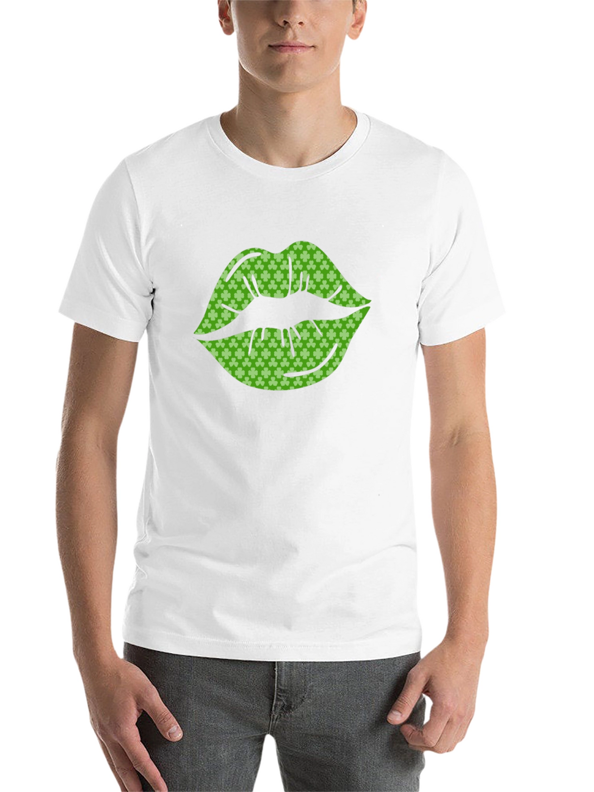St. Patricks Day Shamrock Lips Graphic Tee
