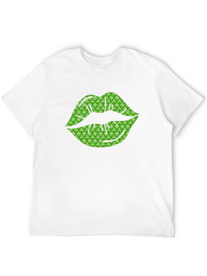 St. Patricks Day Shamrock Lips Graphic Tee