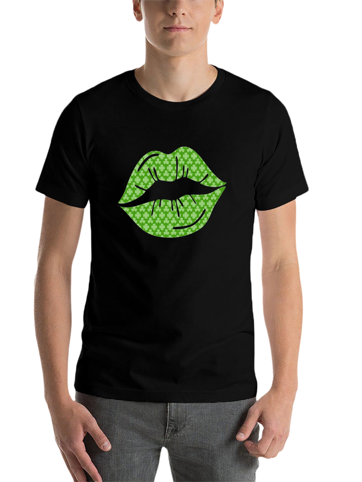 St. Patricks Day Shamrock Lips Graphic Tee
