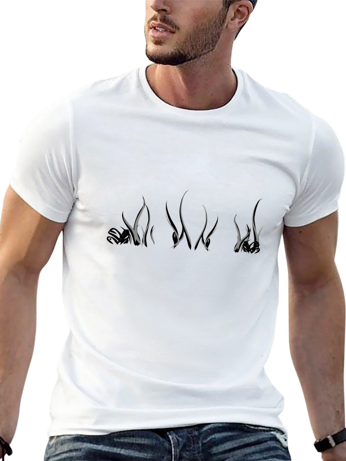 Graphic Tee - Abstract Grass Design
