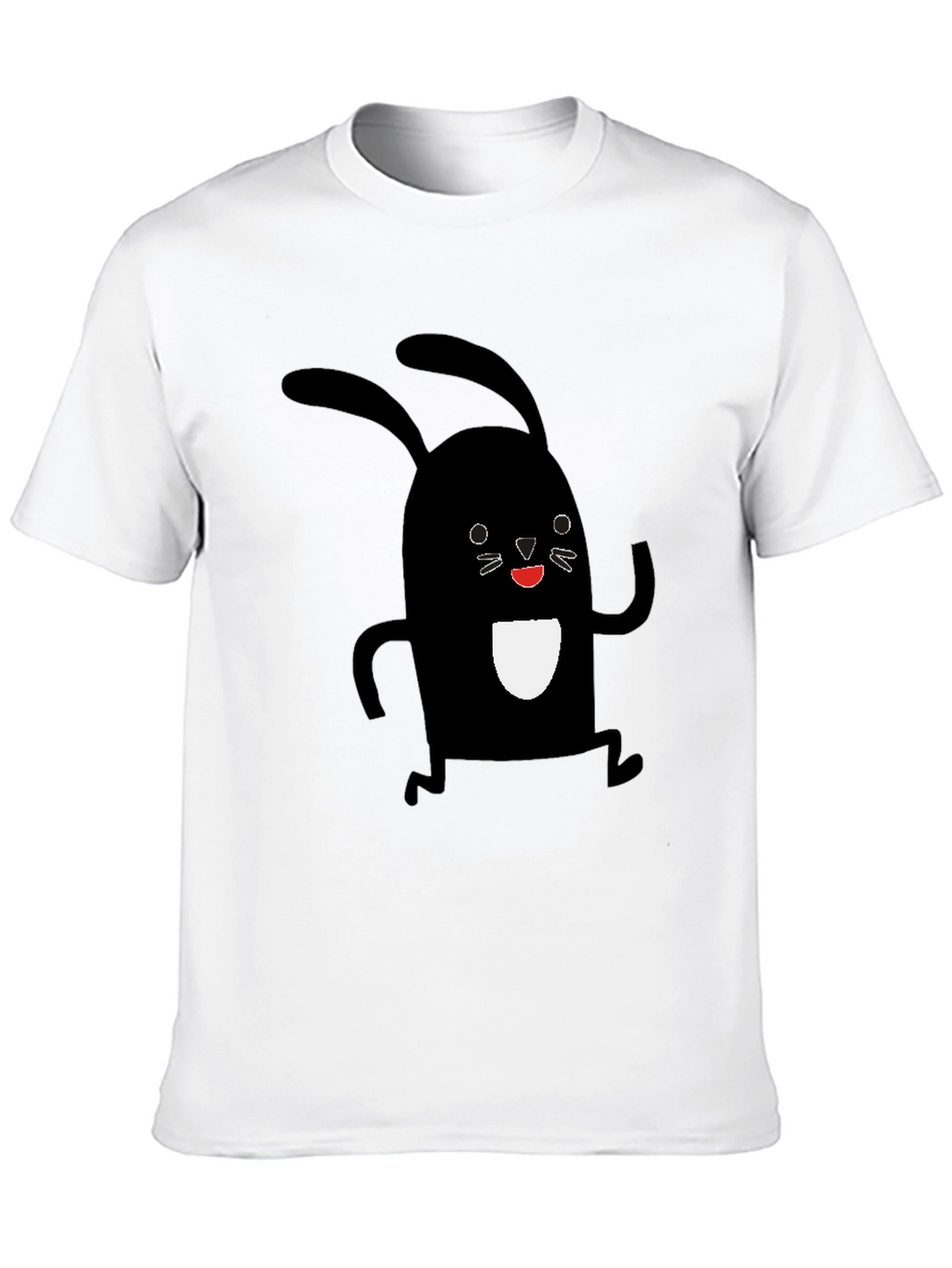 Black Rabbit Graphic Tee - Soft Cotton Casual Shirt
