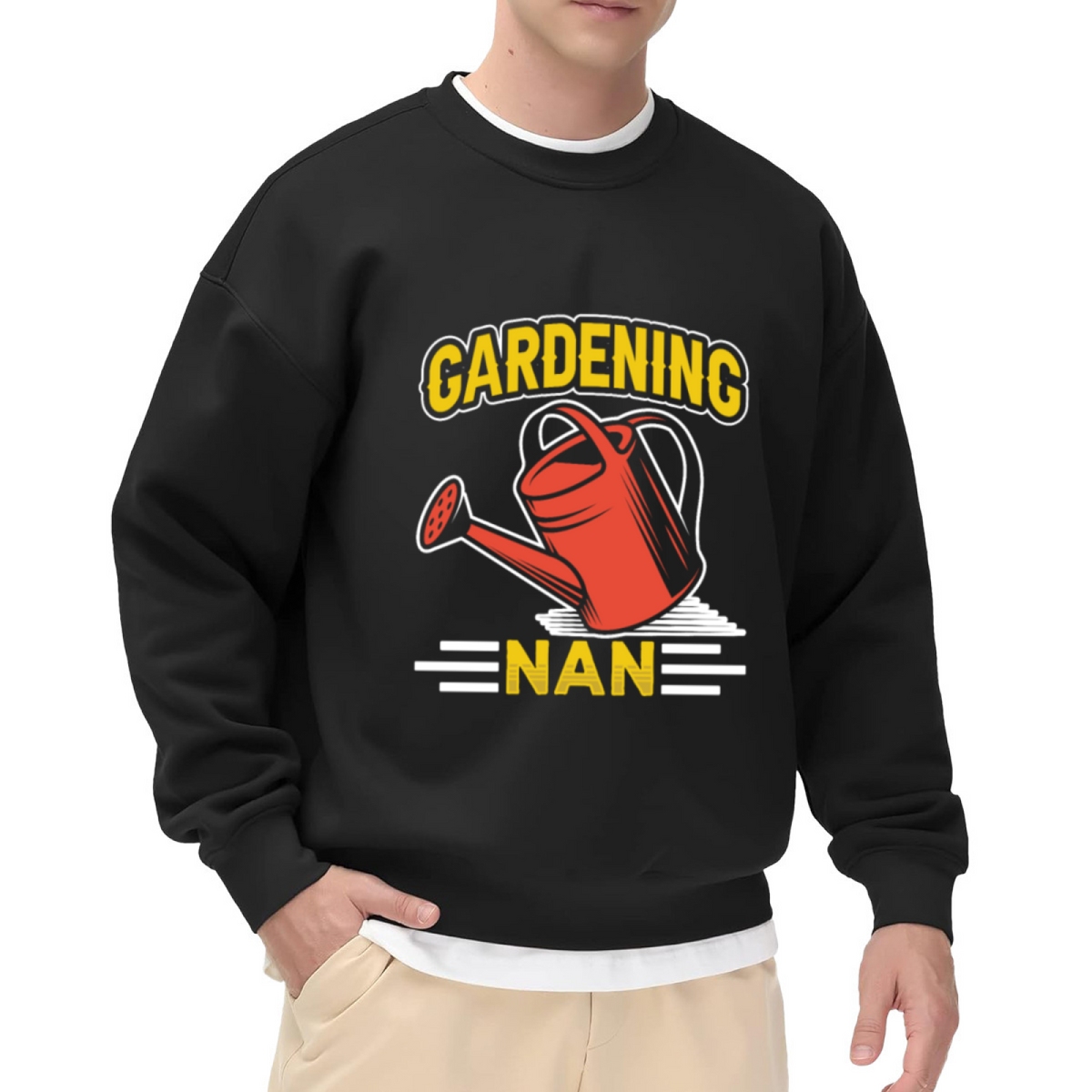 Gardening Nan Crewneck Sweatshirt - Cute Watering Can Graphic, Grandma Gardener Gift, Floral Plant Lover Pullover