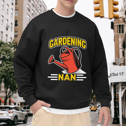 Gardening Nan Crewneck Sweatshirt - Cute Watering Can Graphic, Grandma Gardener Gift, Floral Plant Lover Pullover