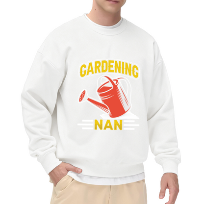 Gardening Nan Crewneck Sweatshirt - Cute Watering Can Graphic, Grandma Gardener Gift, Floral Plant Lover Pullover