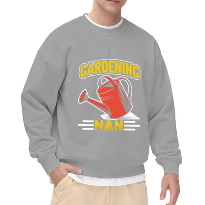 Gardening Nan Crewneck Sweatshirt - Cute Watering Can Graphic, Grandma Gardener Gift, Floral Plant Lover Pullover