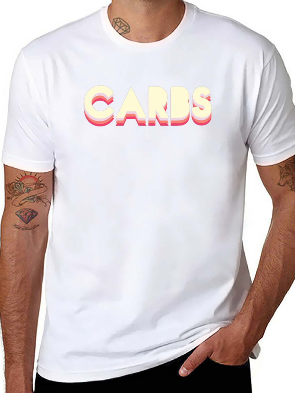 Carbs Graphic Tee - Retro Style Black T-Shirt