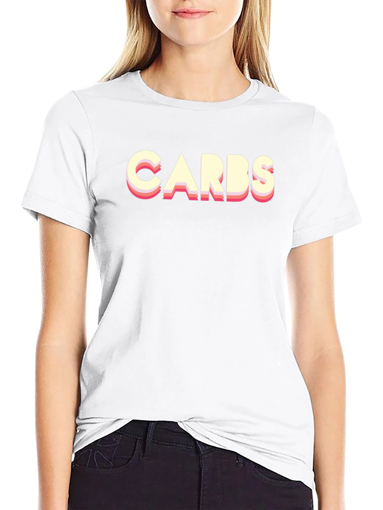 Carbs Graphic Tee - Retro Style Black T-Shirt