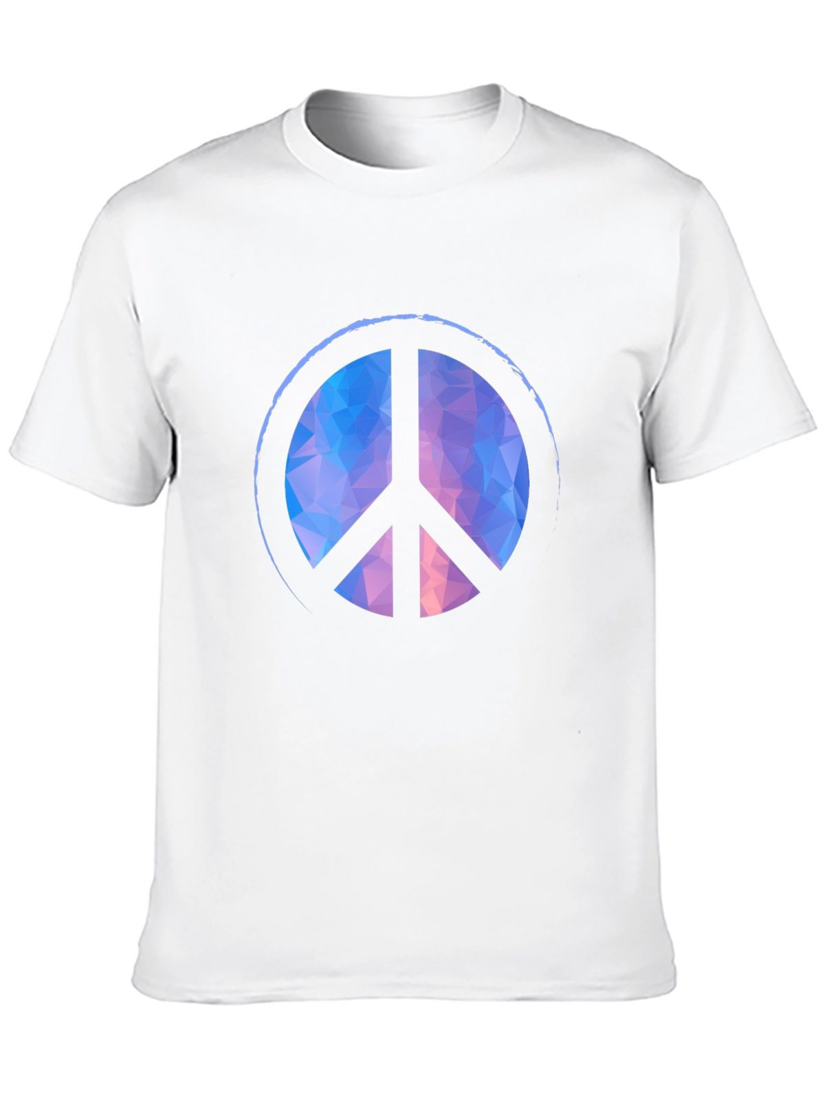 Geometric Peace Sign Black T-Shirt