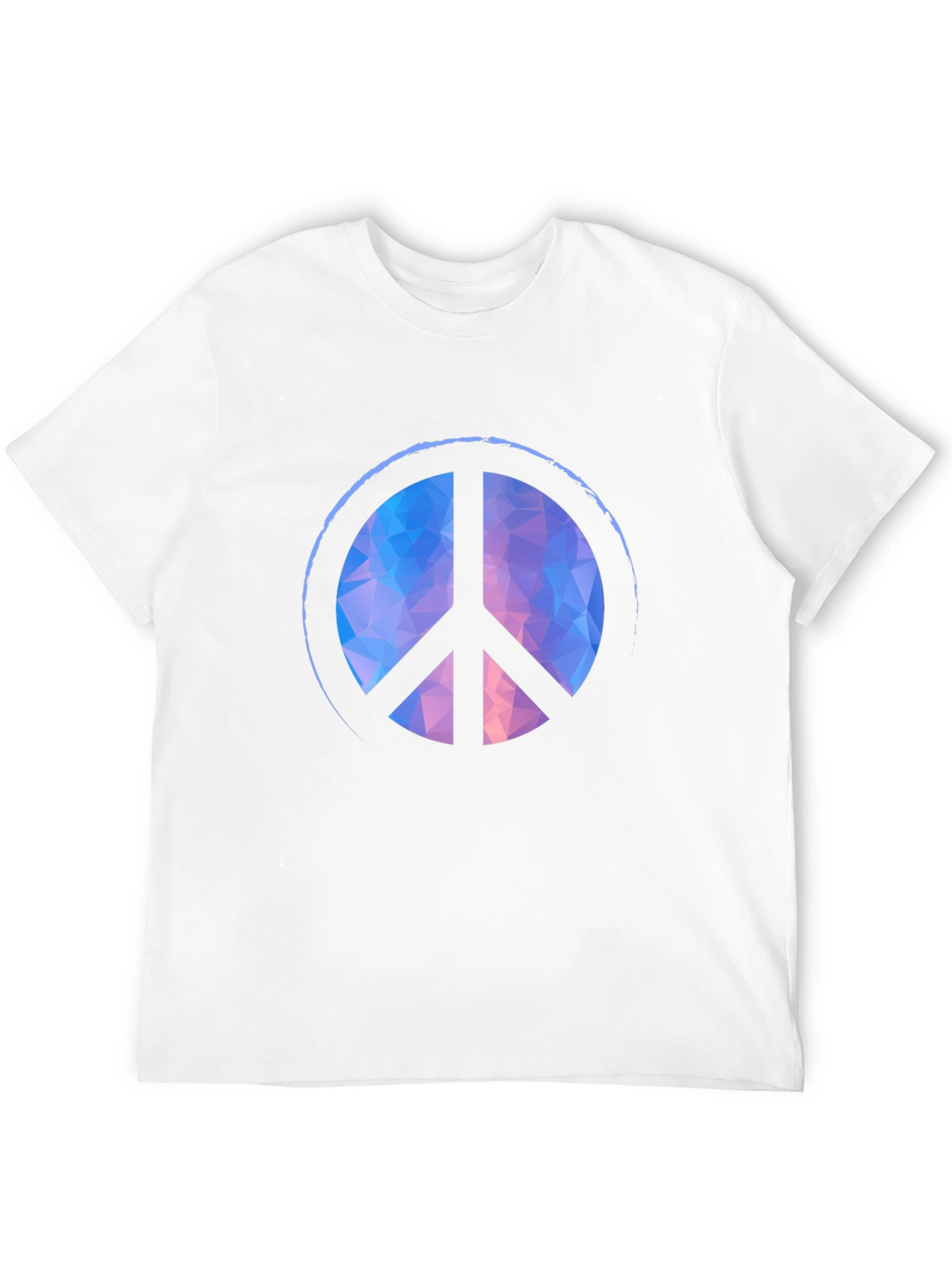 Geometric Peace Sign Black T-Shirt