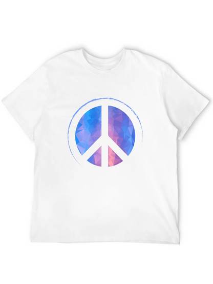 Geometric Peace Sign Black T-Shirt