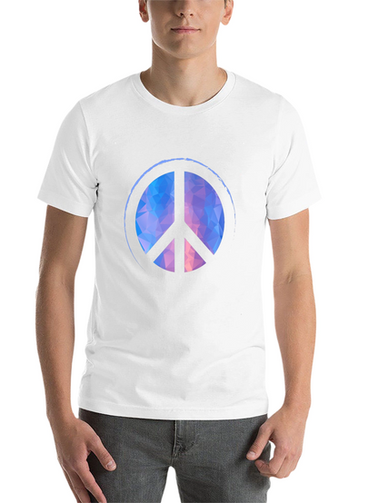 Geometric Peace Sign Black T-Shirt