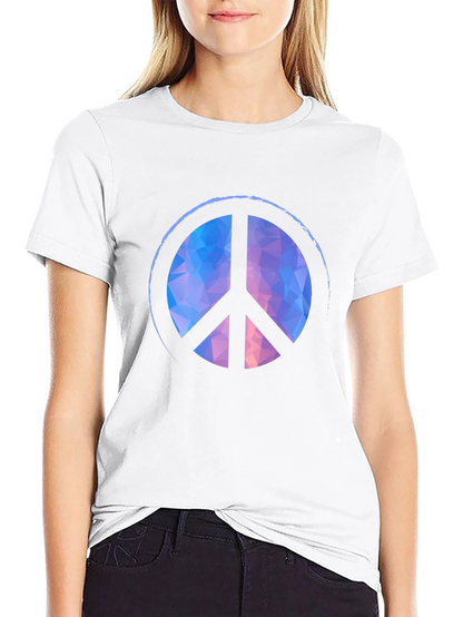 Geometric Peace Sign Black T-Shirt
