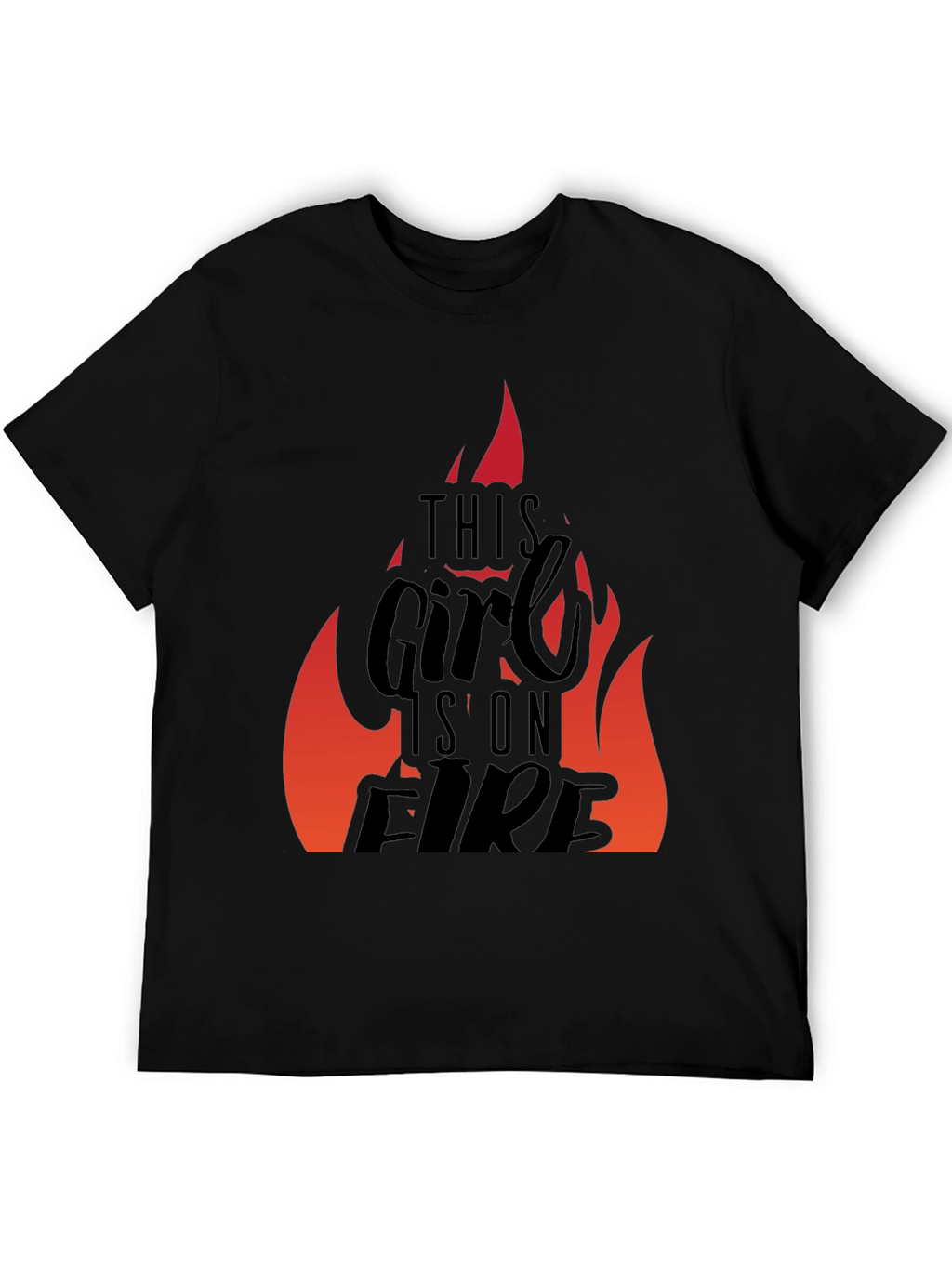 This Girl is on Fire Black Graphic Tee