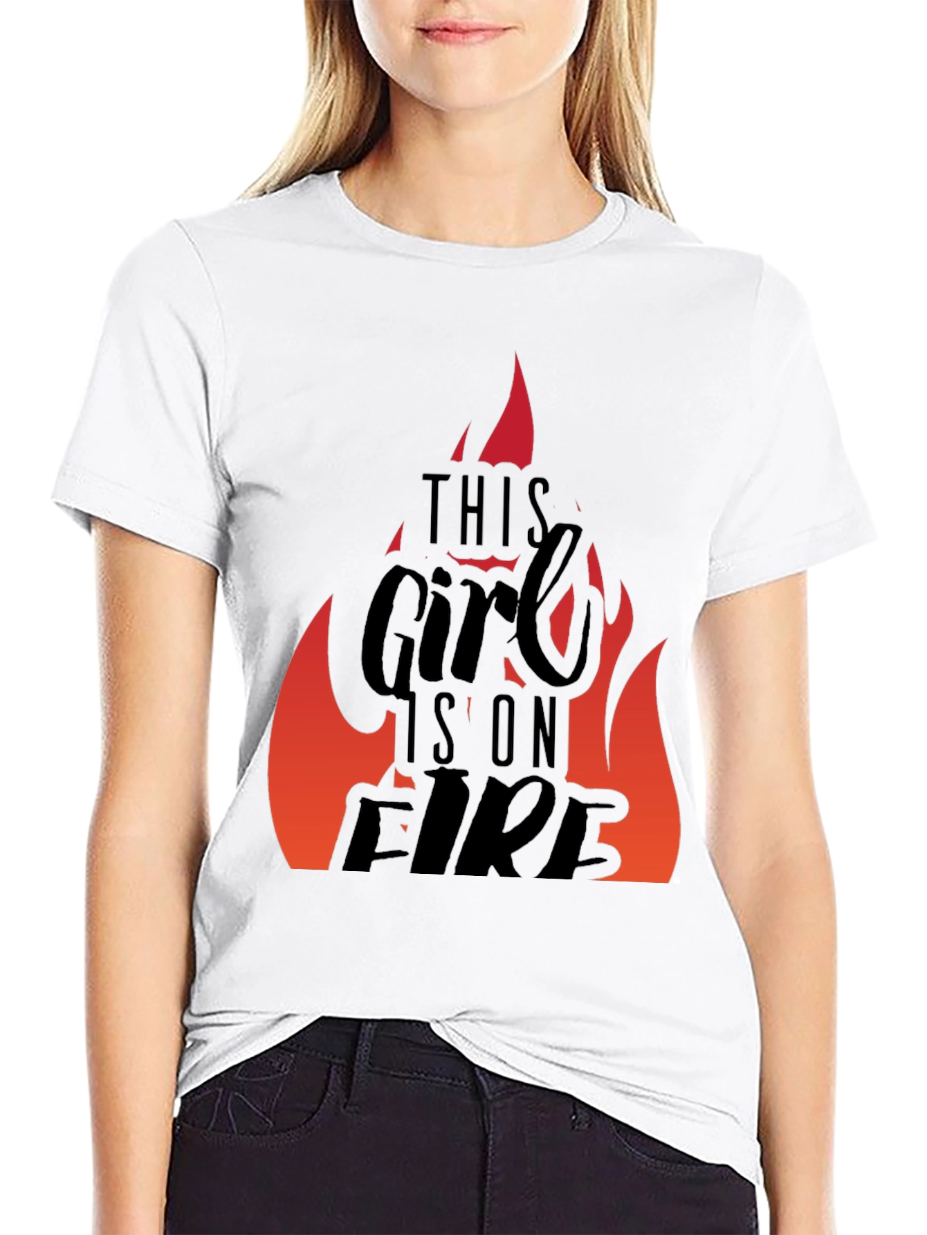This Girl is on Fire Black Graphic Tee